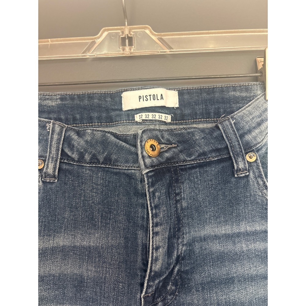Pistola Jeans Women's Size 32 Distressed Ankle Zipper‎ Blue Denim Casual